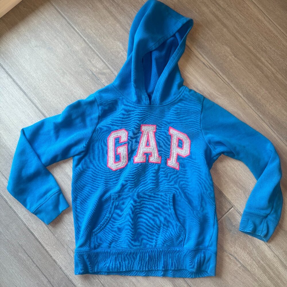 GAP Kids Blue Hoodie Sweatshirt with Embroidered Logo – KIDS XL